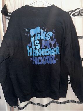 Black 'This Is My Hangover Hoodie' Graphic Pullover Sweatshirt